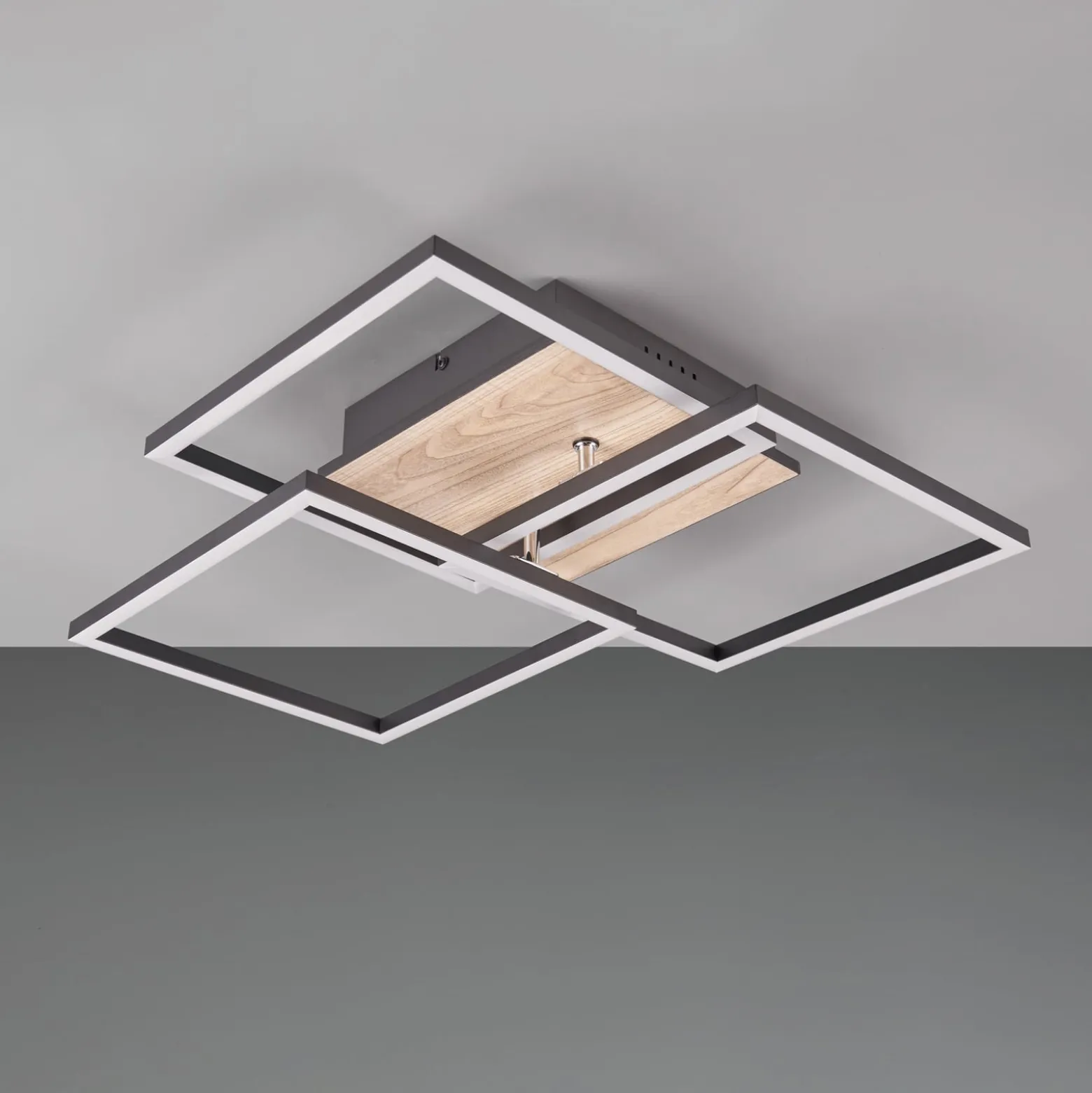 LED-Deckenlampe Mobile 3-flg. Fernbedienung Holz