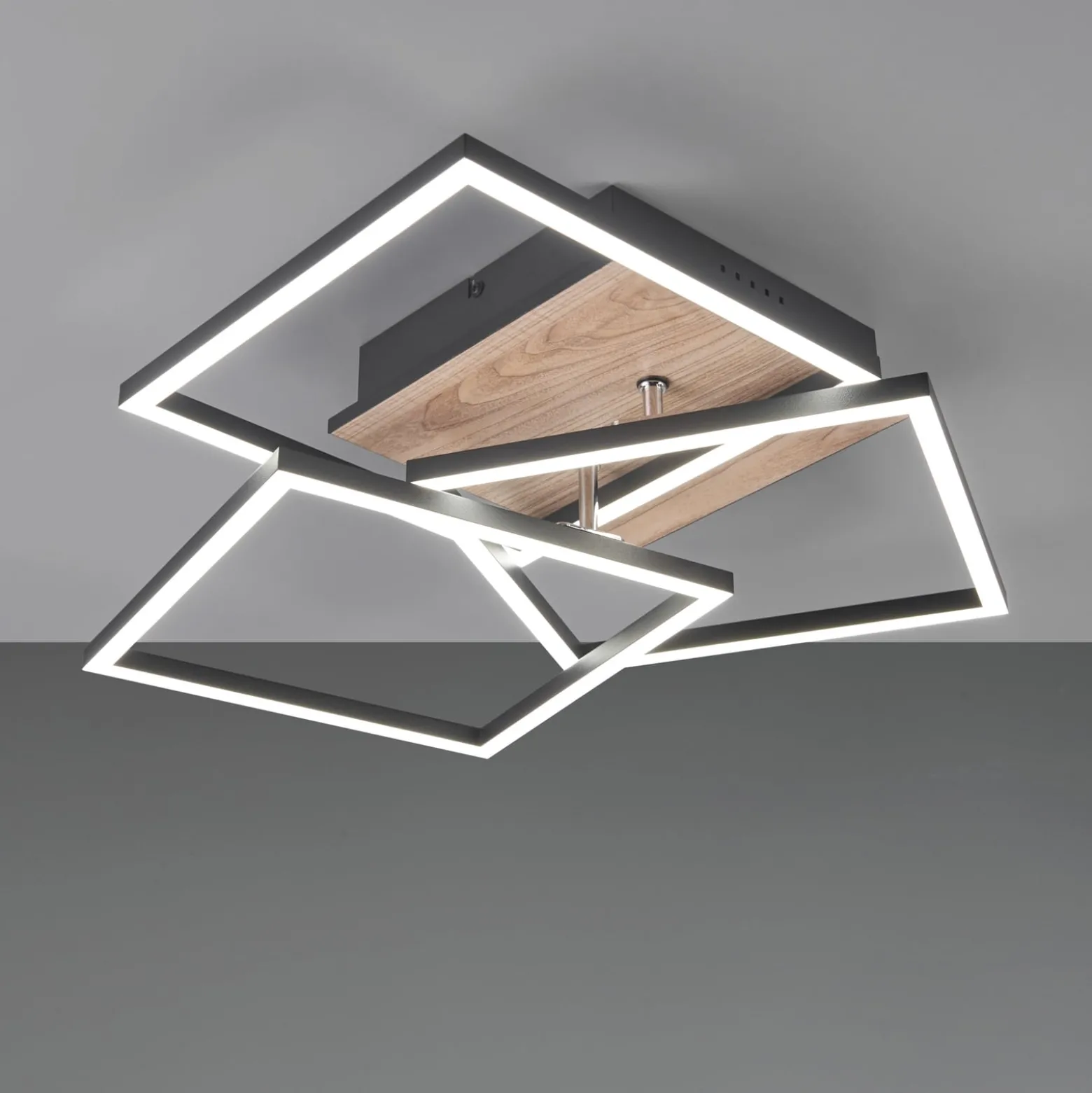 LED-Deckenlampe Mobile 3-flg. Fernbedienung Holz