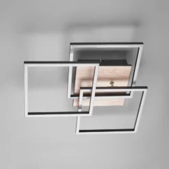 LED-Deckenlampe Mobile 3-flg. Fernbedienung Holz