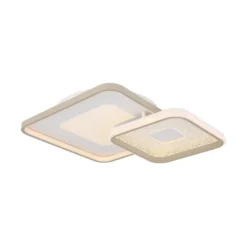 LED-Deckenlampe Mosaiko, Länge 50 cm, weiß/sand Metall