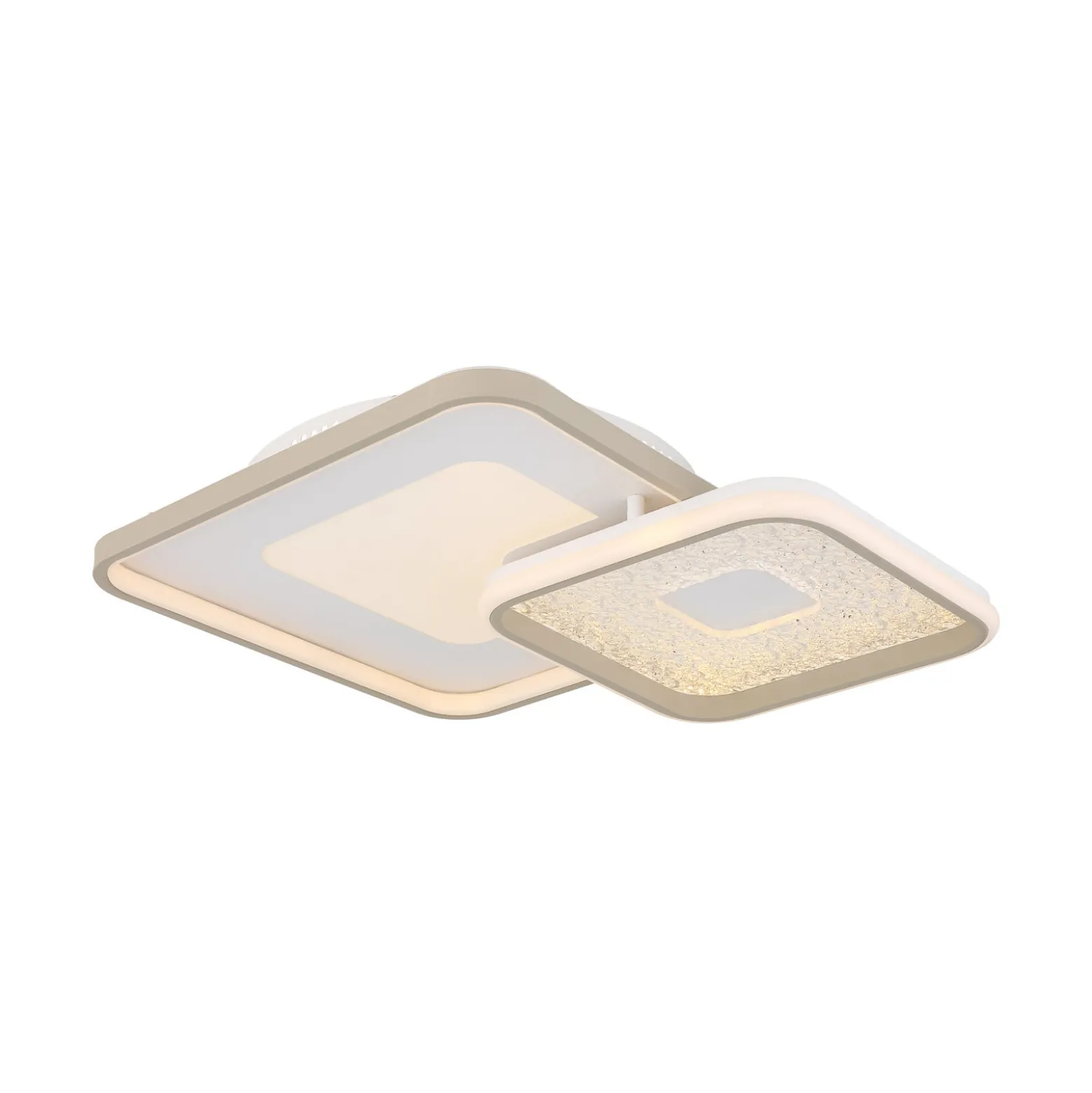 LED-Deckenlampe Mosaiko, Länge 50 cm, weiß/sand Metall