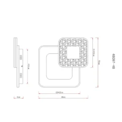 LED-Deckenlampe Mosaiko, Länge 50 cm, weiß/sand Metall