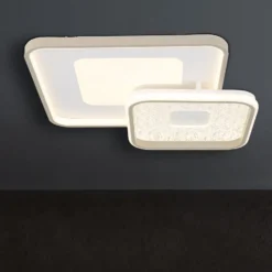 LED-Deckenlampe Mosaiko, Länge 50 cm, weiß/sand Metall