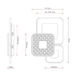 LED-Deckenlampe Mosaiko, Länge 54 cm, weiß/sand, Metall