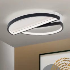 LED-Deckenlampe Olga, schwarz/weiß