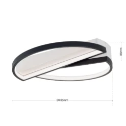 LED-Deckenlampe Olga, schwarz/weiß