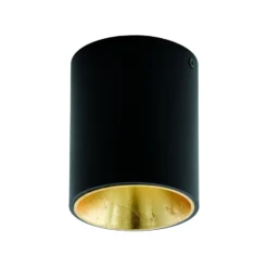 LED-Deckenlampe Polasso rund, schwarz-gold