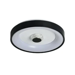 LED-Deckenlampe Polka, schwarz/weiß, Ø 38 cm, Eisen/Acryl