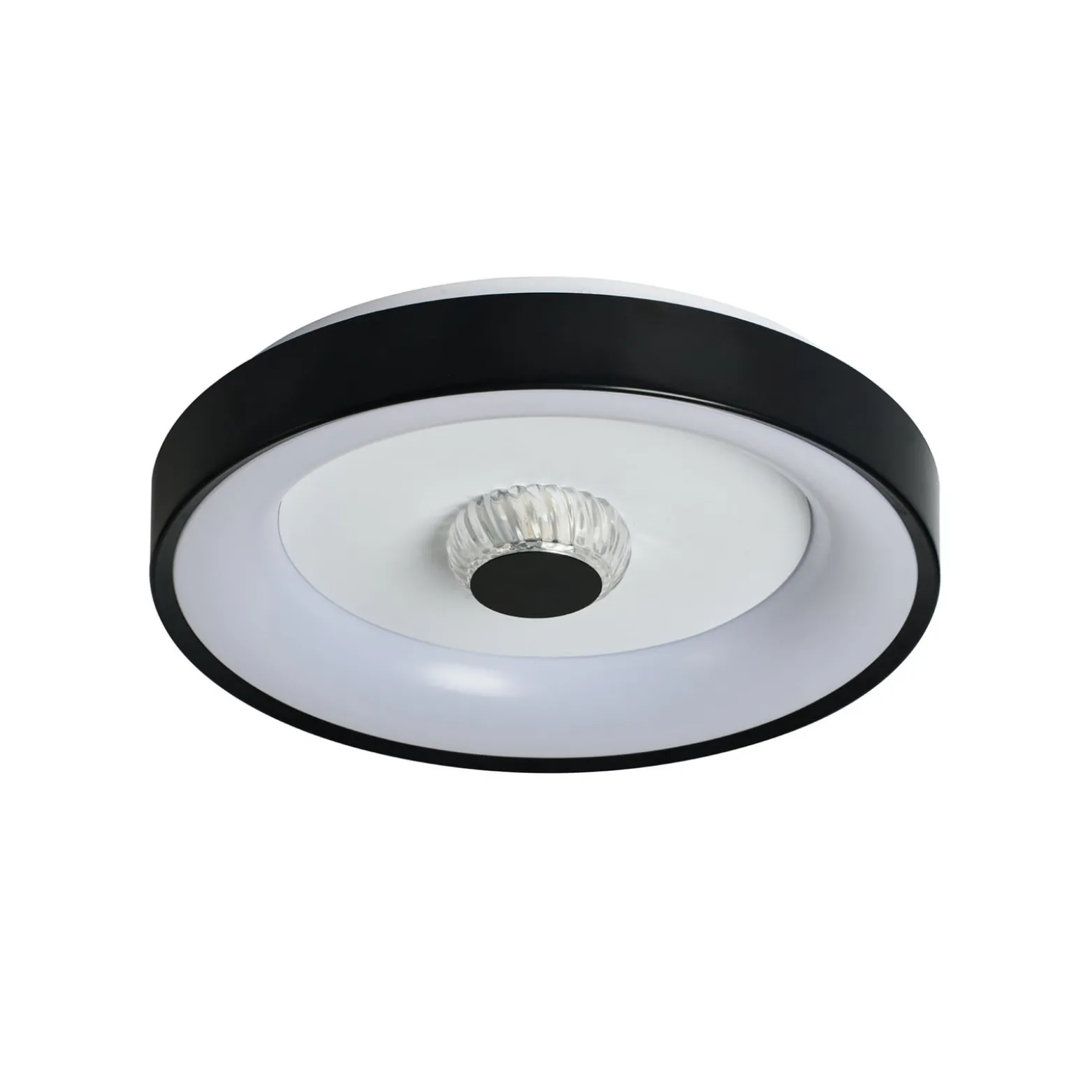 LED-Deckenlampe Polka, schwarz/weiß, Ø 38 cm, Eisen/Acryl