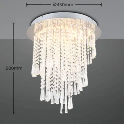 LED-Deckenlampe Pomp, Ø 45 cm, chrom, Acryl/Metall, CCT