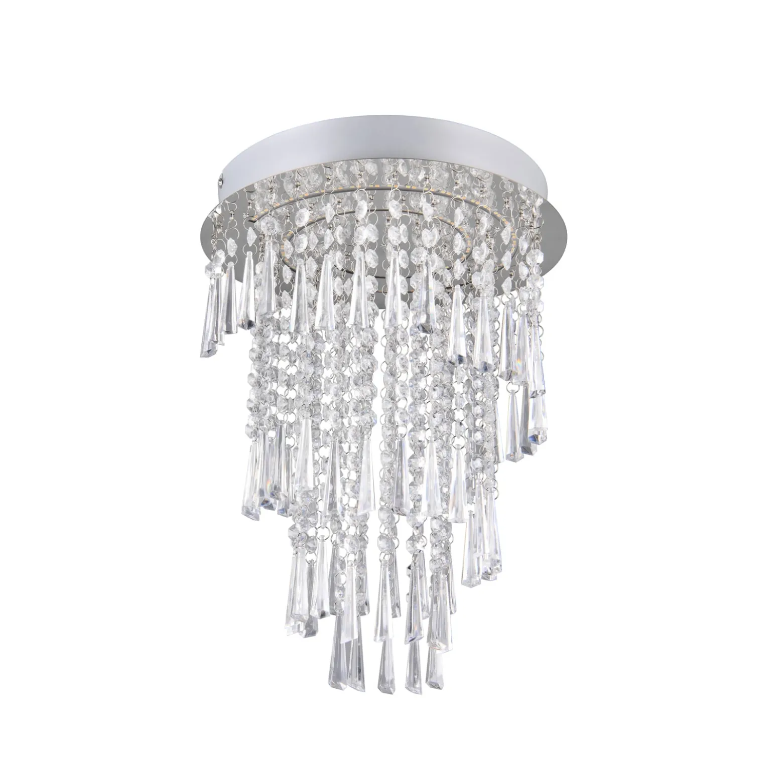 LED-Deckenlampe Pomp, Ø 30 cm, chrom, Acryl/Metall, CCT