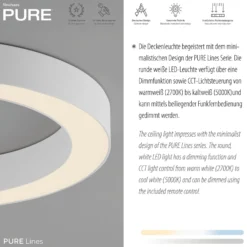 LED-Deckenlampe PURE Lines, Ø 35 cm, weiß, CCT
