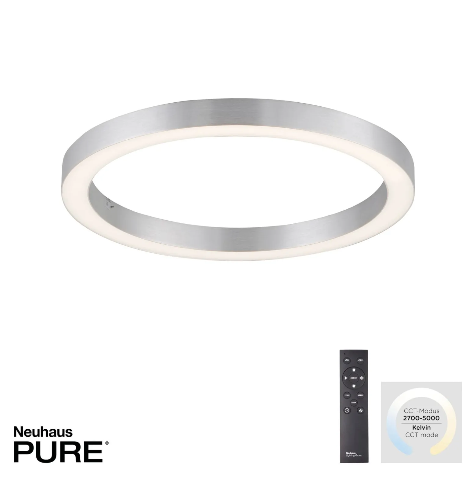 LED-Deckenlampe PURE Lines Round, diamond, Ø 50 cm, CCT