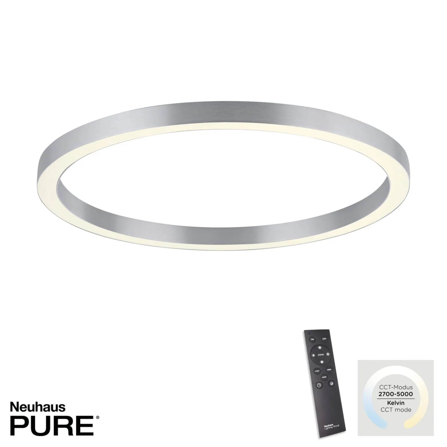 LED-Deckenlampe PURE Lines Round, diamond, Ø 70 cm, CCT