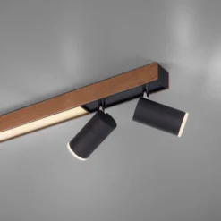 LED-Deckenlampe PURE Lines Spot, 120 cm, oak/graphite