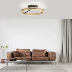 LED-Deckenlampe PURE Loop, black/ivory gold, Ø 60 cm, CCT