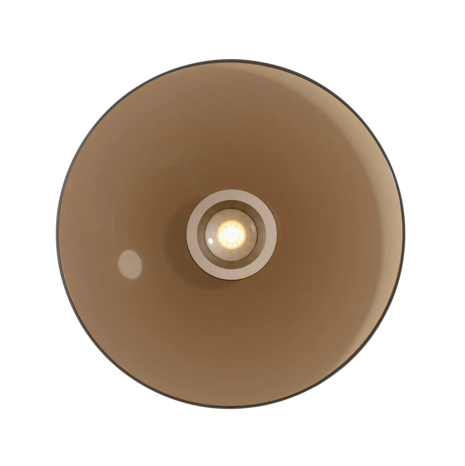 LED-Deckenlampe PURE Moon, bronce, Ø50cm, Amberglas (dunkel)