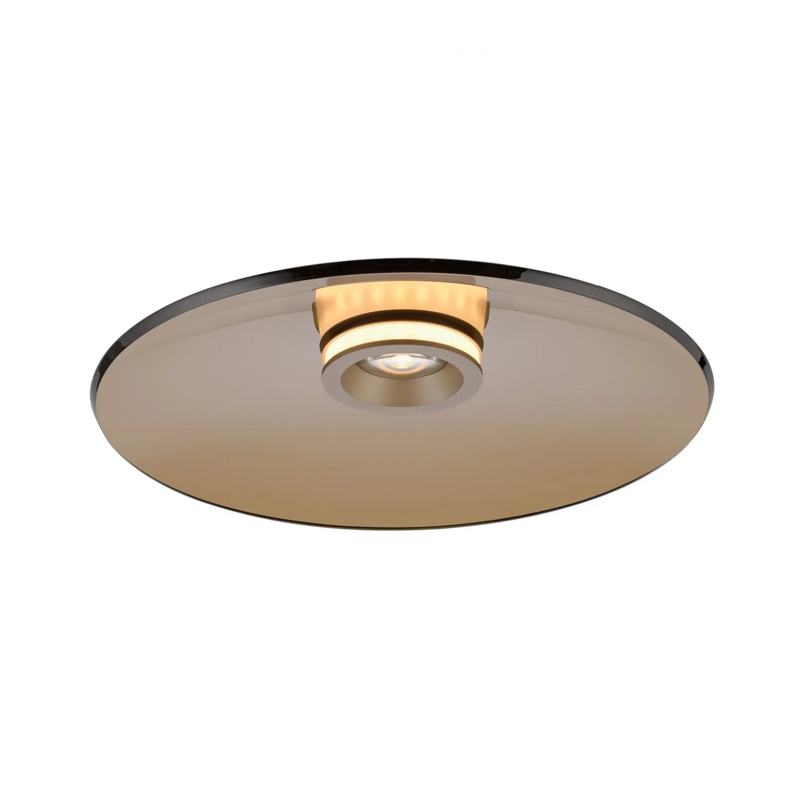 LED-Deckenlampe PURE Moon, bronce, Ø50cm, Amberglas (dunkel)