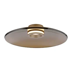LED-Deckenlampe PURE Moon, bronce, Ø50cm, Amberglas (dunkel)