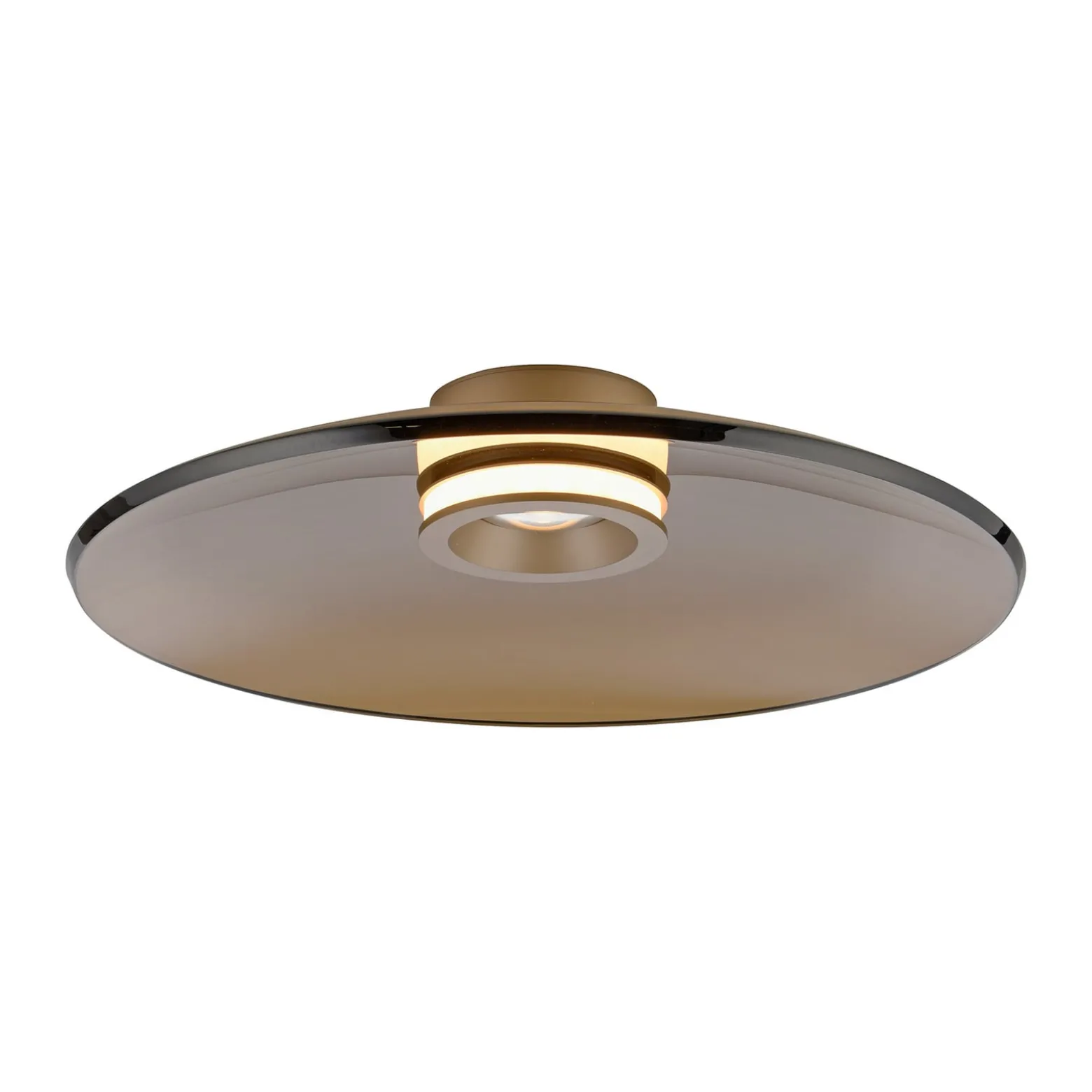 LED-Deckenlampe PURE Moon, bronce, Ø50cm, Amberglas (dunkel)