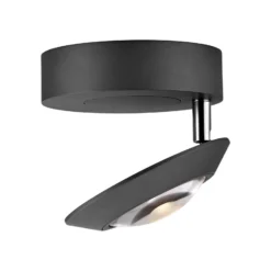 LED-Deckenlampe PURE Oculis, schwarz, Ø 15 cm, Eisen/Glas