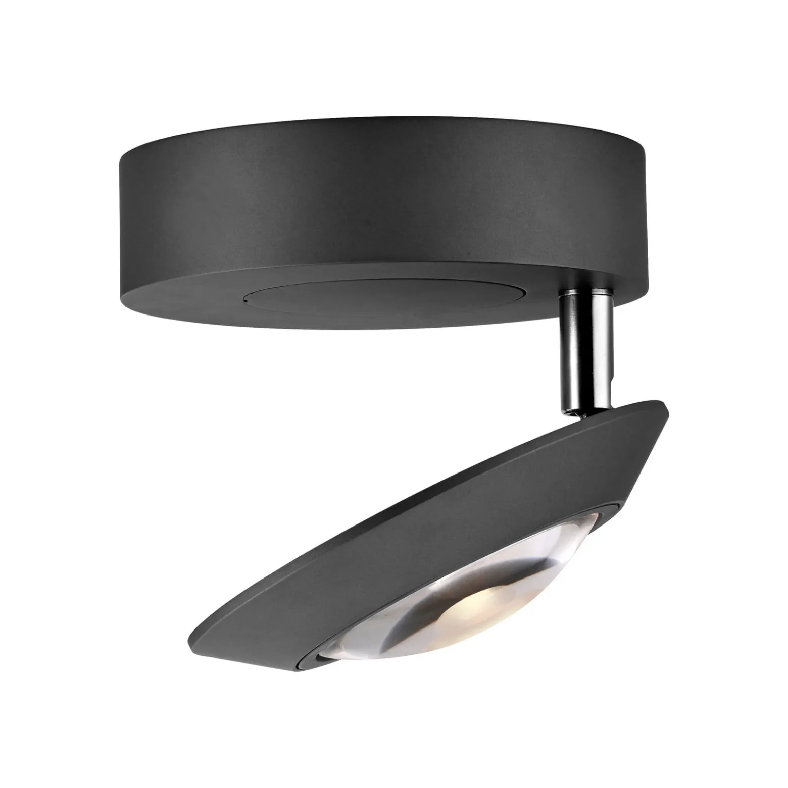 LED-Deckenlampe PURE Oculis, schwarz, Ø 15 cm, Eisen/Glas