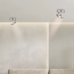 LED-Deckenlampe PURE Oculis, silberfarben Ø 15 cm Eisen/Glas