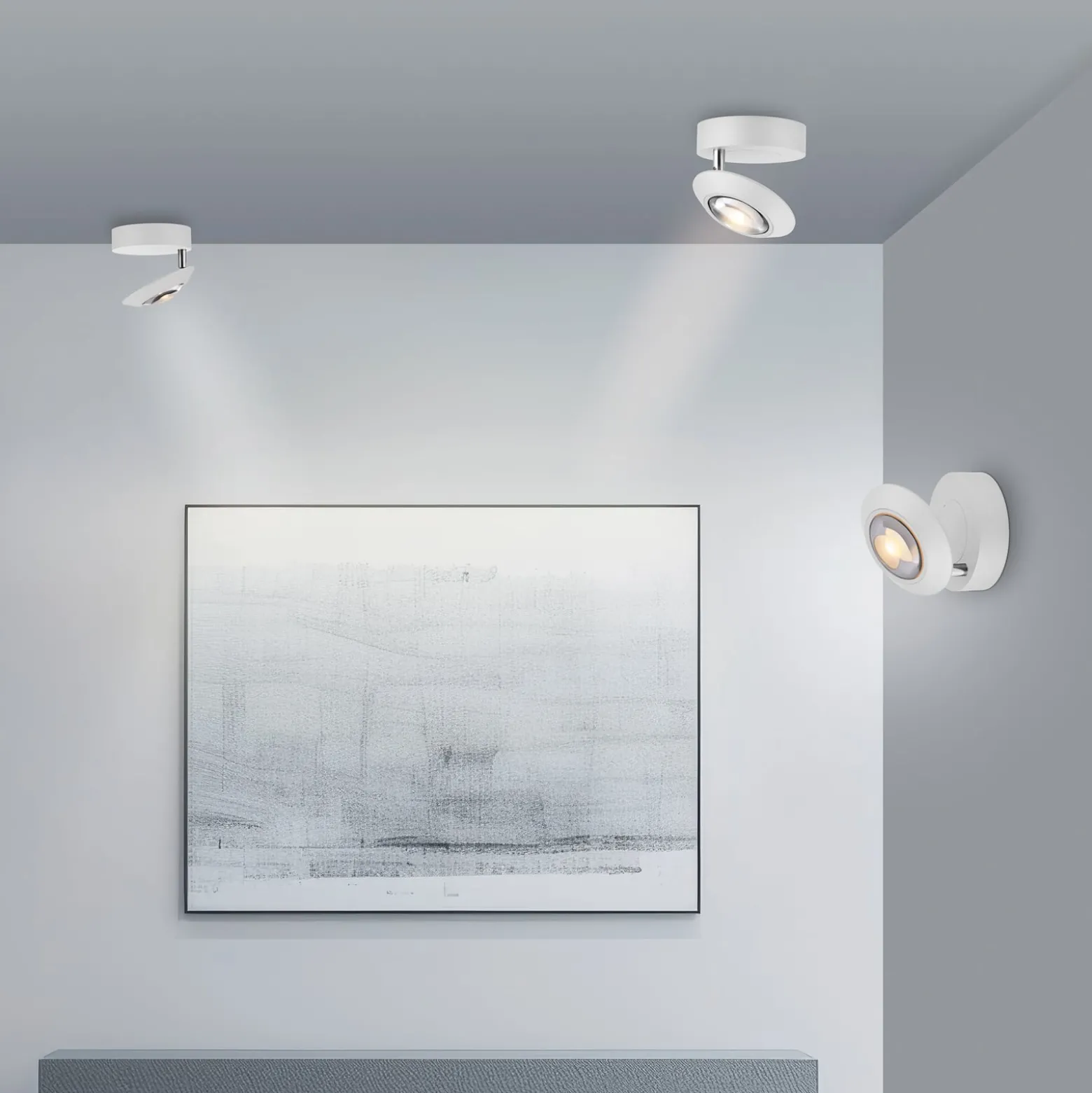 LED-Deckenlampe PURE Oculis, weiß, Ø 15 cm, Eisen/Glas