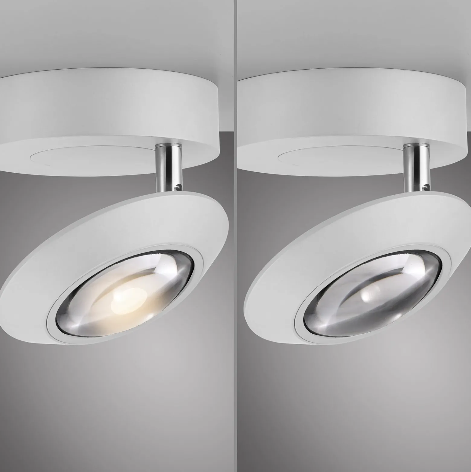 LED-Deckenlampe PURE Oculis, weiß, Ø 15 cm, Eisen/Glas
