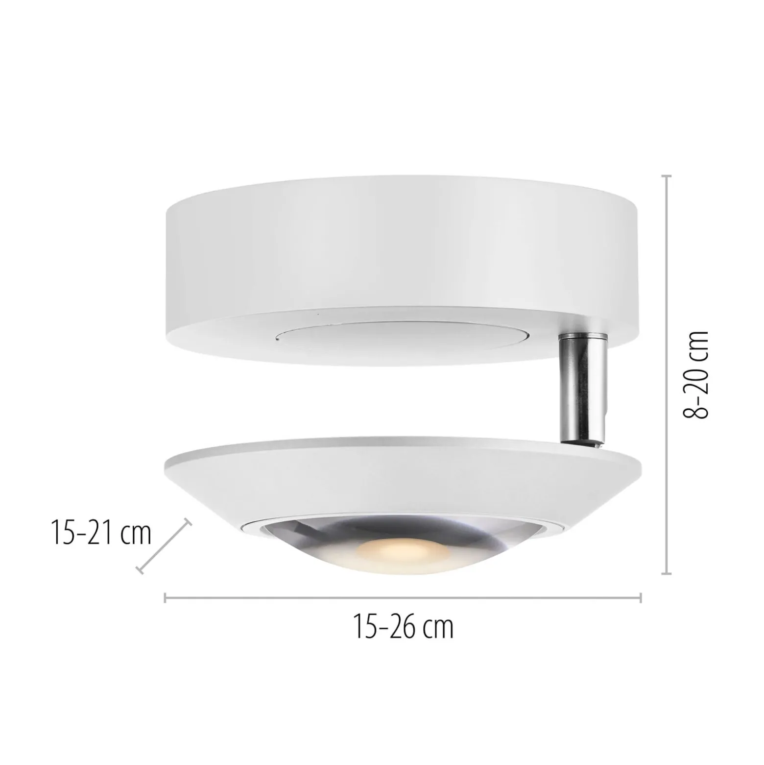 LED-Deckenlampe PURE Oculis, weiß, Ø 15 cm, Eisen/Glas