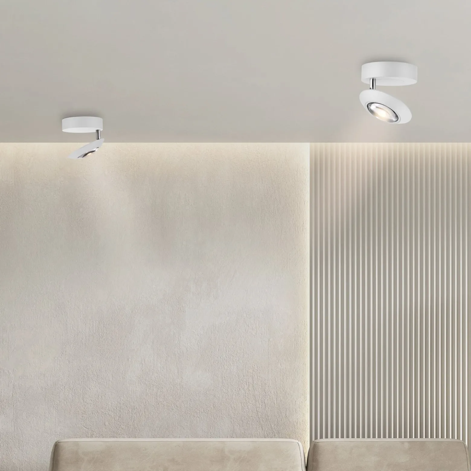 LED-Deckenlampe PURE Oculis, weiß, Ø 15 cm, Eisen/Glas