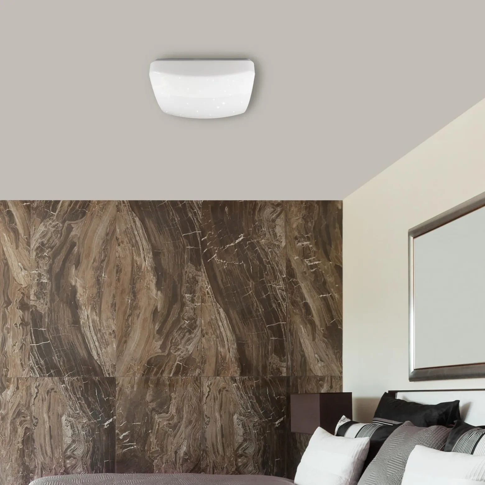 LED-Deckenlampe Reva Star 30 Square, weiß, Kunststoff, Stahl