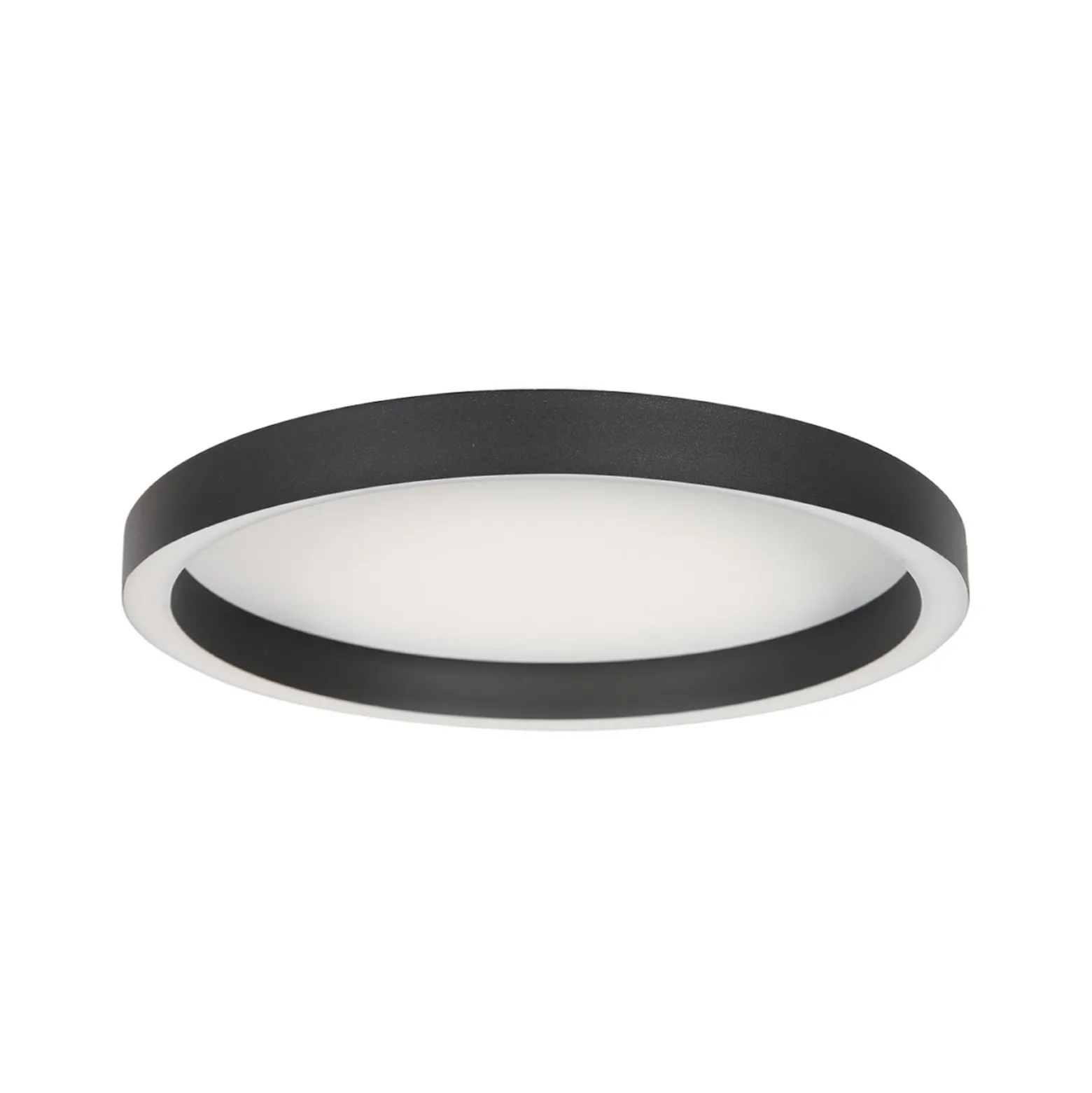 LED-Deckenlampe Ringlux, schwarz, Ø 40 cm, Metall, 2.700 K