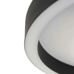 LED-Deckenlampe Ringlux, schwarz, Ø 40 cm, Metall, 2.700 K