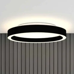 LED-Deckenlampe Ringlux, schwarz, Ø 40 cm, Metall, 2.700 K