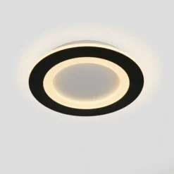 LED-Deckenlampe Ringo, Ø 25 cm, schwarz/weiß Eisen/Acryl CCT