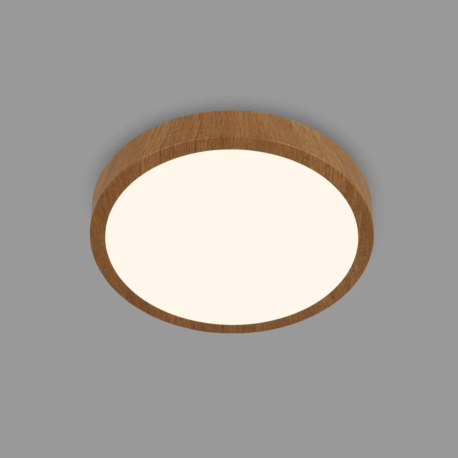 LED-Deckenlampe Runa Wood Holzoptik 3.000 K Ø38cm