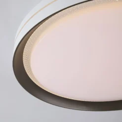 LED-Deckenlampe Saucer, weiß/latte, Ø 39 cm, Eisen/Acryl