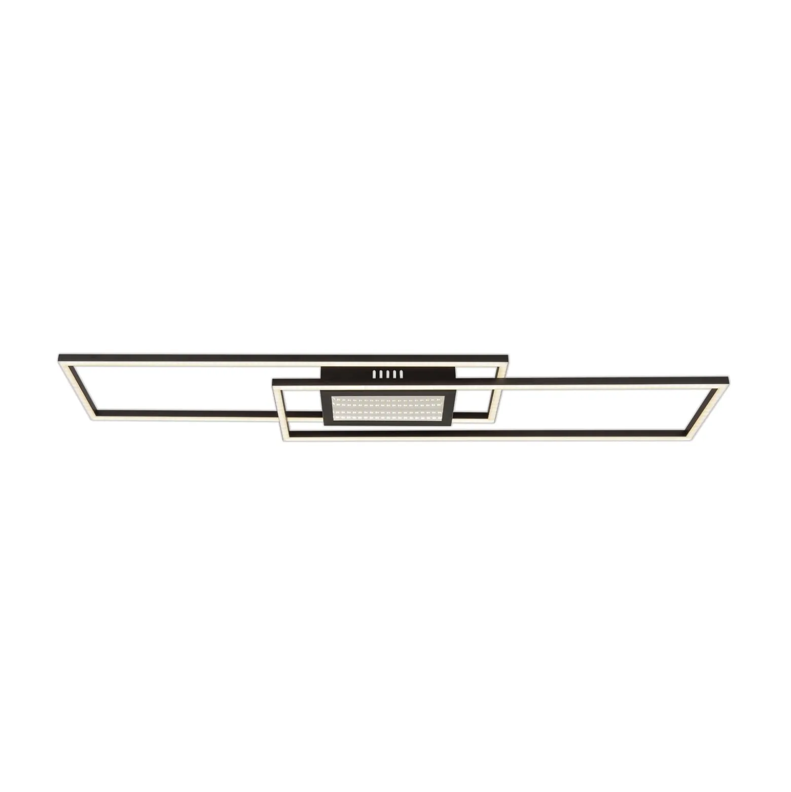 LED-Deckenlampe Saunders, Länge 96 cm, schwarz, 3D-Effekt