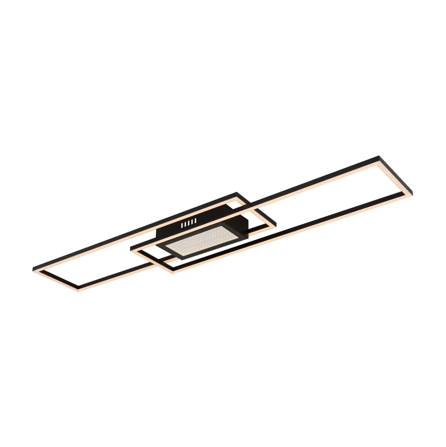 LED-Deckenlampe Saunders, Länge 96 cm, schwarz, 3D-Effekt