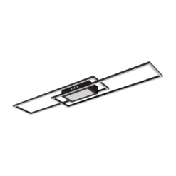 LED-Deckenlampe Saunders, Länge 96 cm, schwarz, 3D-Effekt