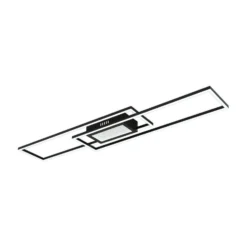 LED-Deckenlampe Saunders, Länge 96 cm, schwarz, 3D-Effekt