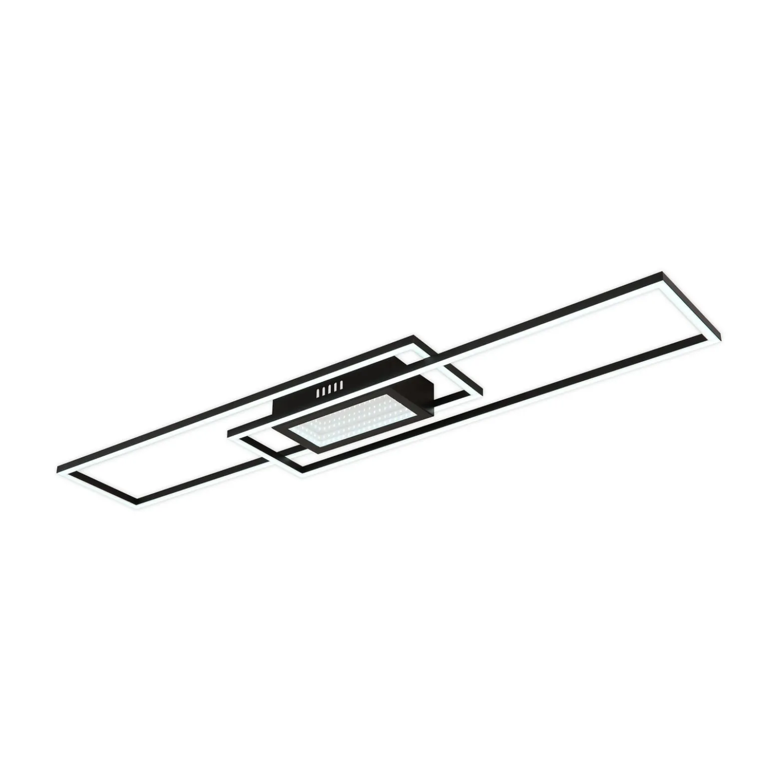 LED-Deckenlampe Saunders, Länge 96 cm, schwarz, 3D-Effekt