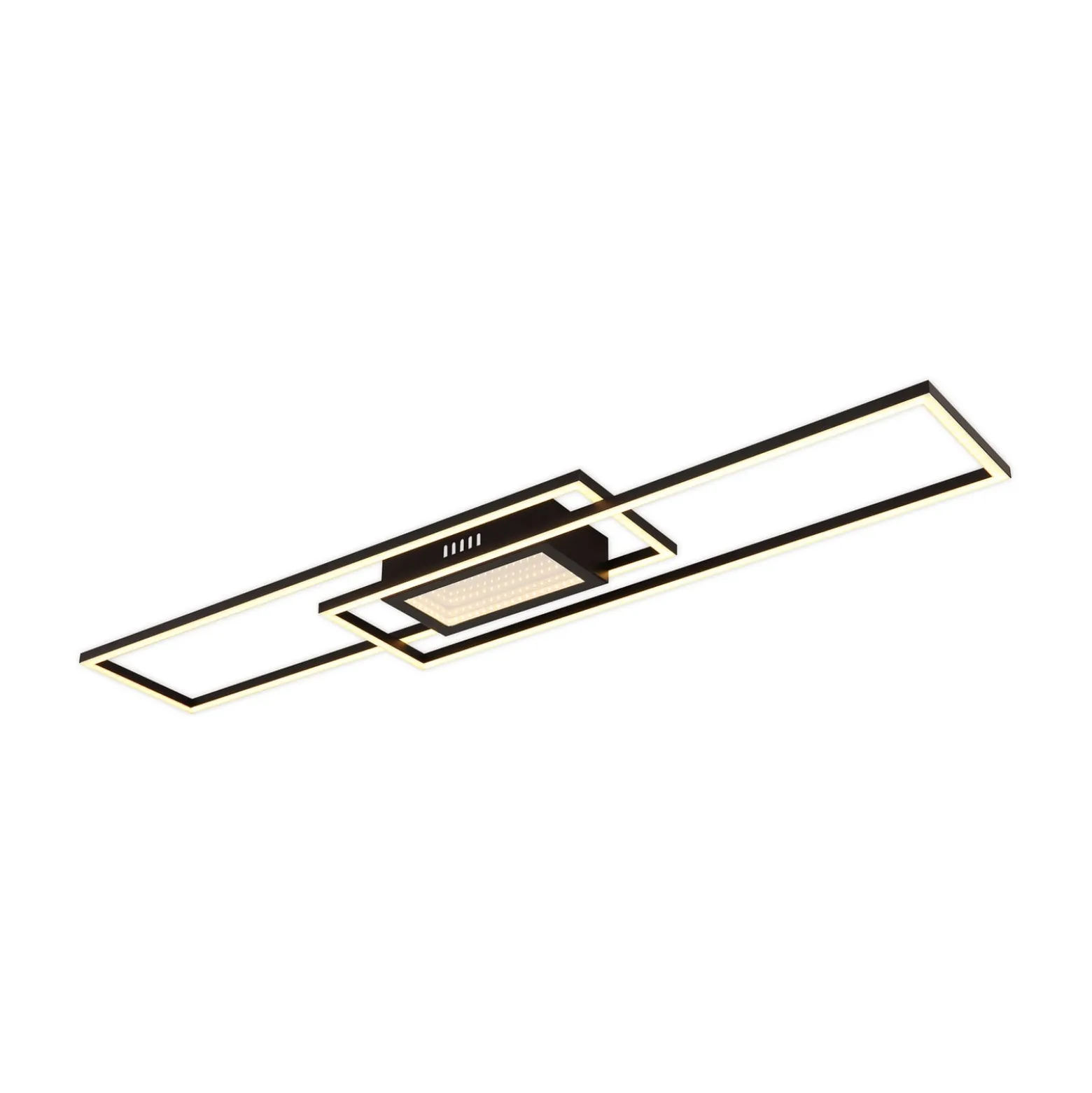 LED-Deckenlampe Saunders, Länge 96 cm, schwarz, 3D-Effekt