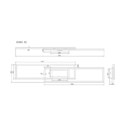 LED-Deckenlampe Saunders, Länge 96 cm, schwarz, 3D-Effekt