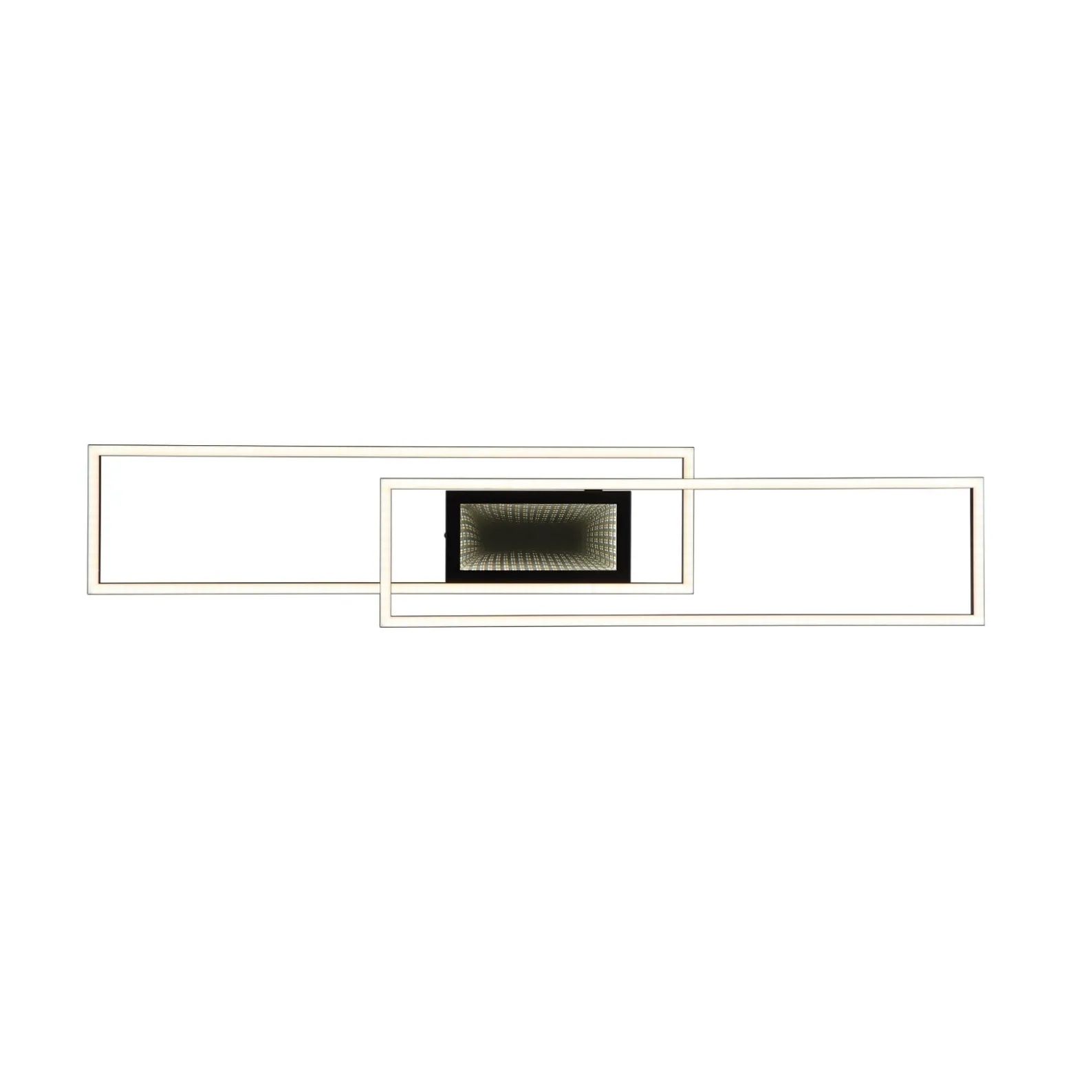 LED-Deckenlampe Saunders, Länge 96 cm, schwarz, 3D-Effekt