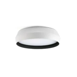 LED-Deckenlampe Shoku, weiß/schwarz, Aluminium/PMMA, Ø 35 cm