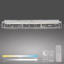 LED-Deckenlampe SKINA, chrom, 112 cm, CCT, dim Fernbedienung