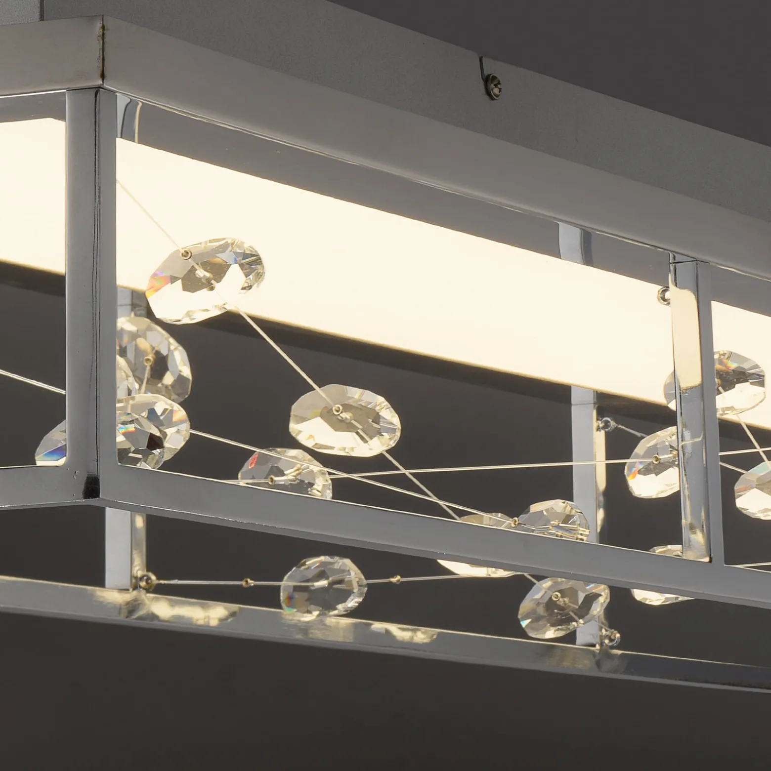 LED-Deckenlampe SKINA, chrom, 112 cm, CCT, dim Fernbedienung