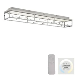 LED-Deckenlampe SKINA, chrom, 112 cm, CCT, dim Fernbedienung